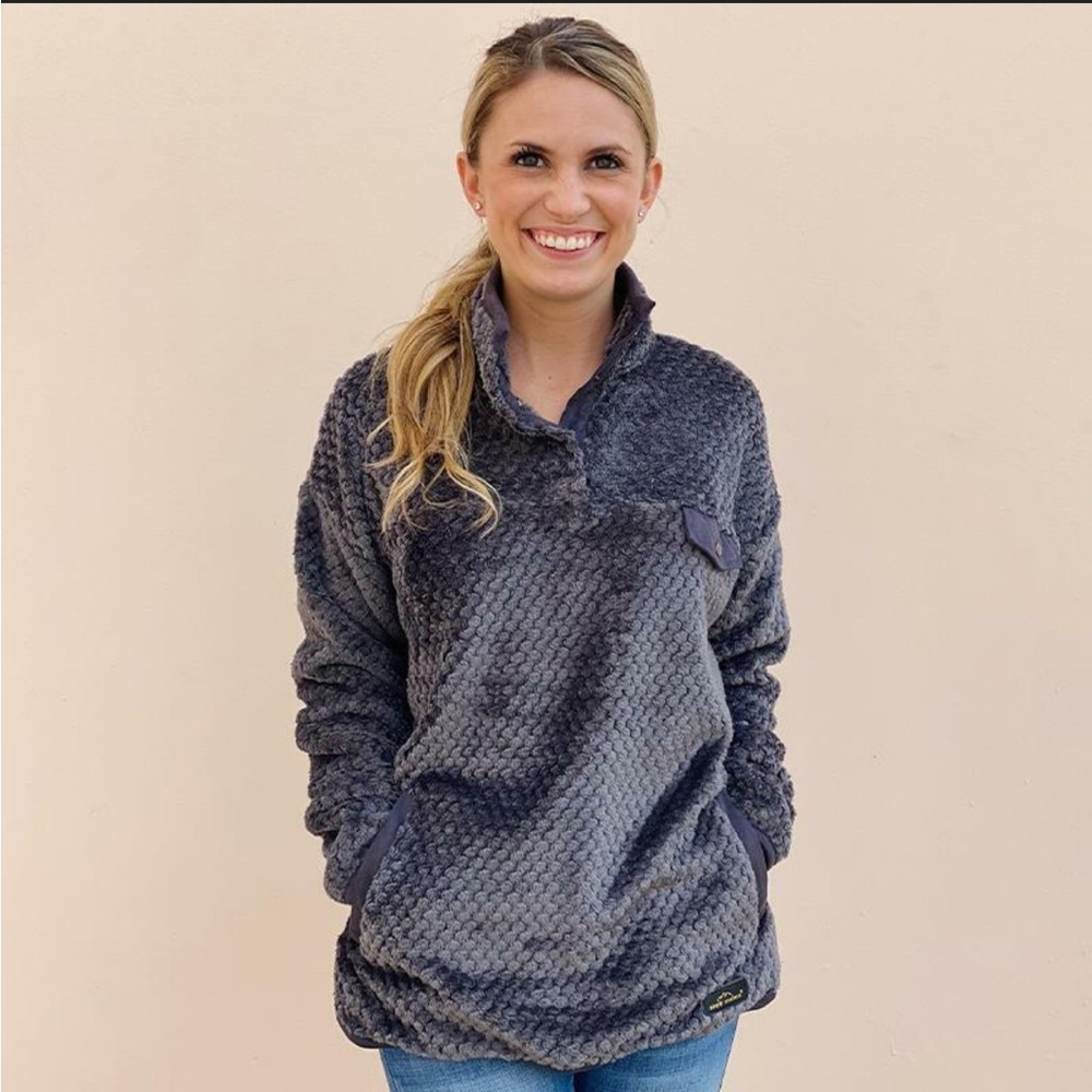 Simply Southern Women's Charcoal Teddy Jacket